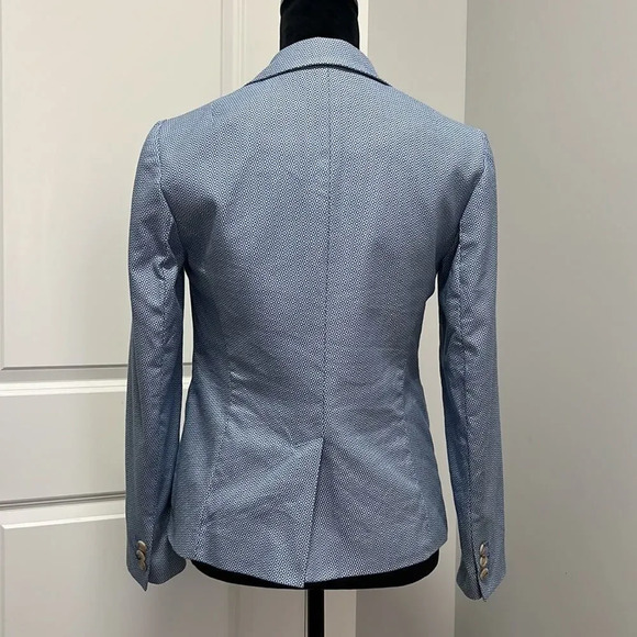 TALBOTS || women’s blue and white 100% cotton blazer size 2 - Picture 2 of 9